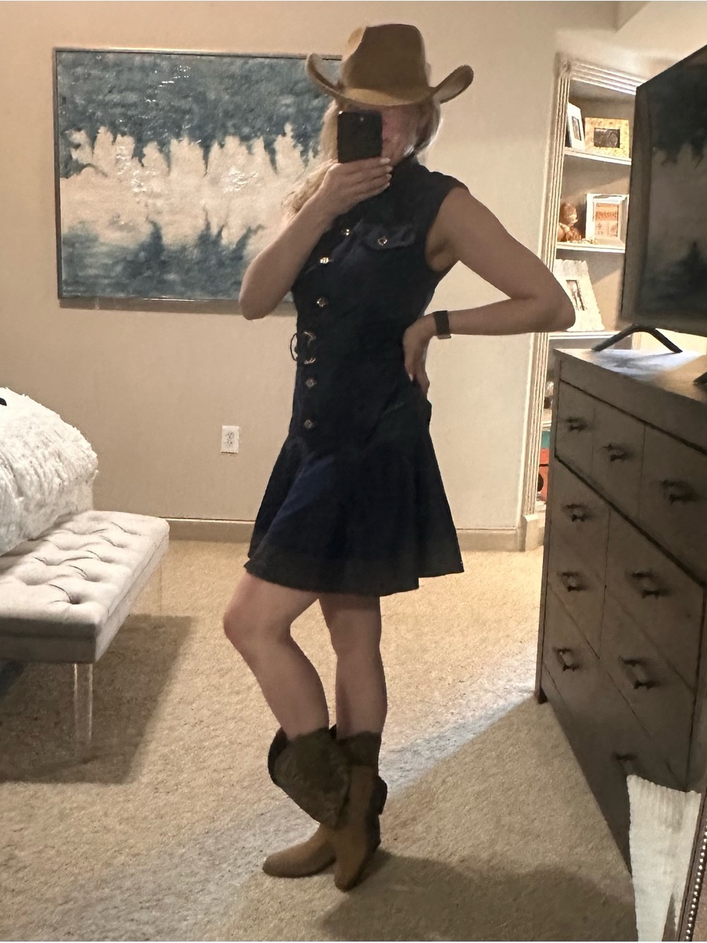 Brown Western Leather Cowboy Boots - Picture 5 of 9